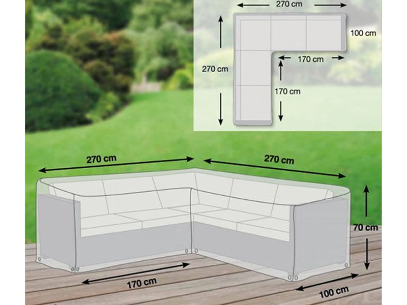 L alakú kerti ülőgarnitúra takaróponyva XL (270x270x80 cm)